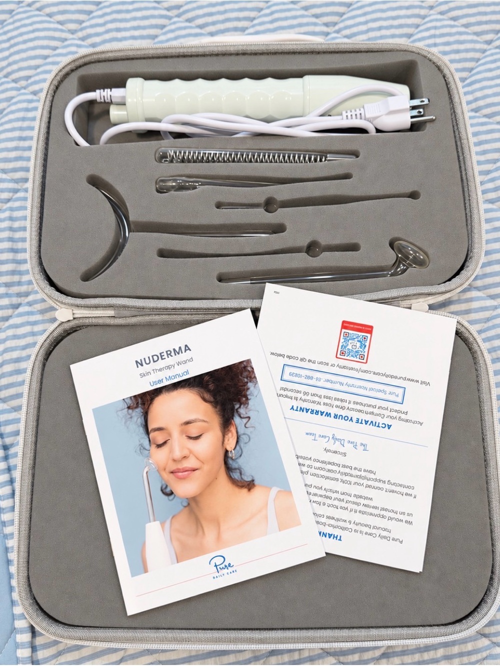 Nuderma White Skin Therapy Wand Kit with Glass Attachments